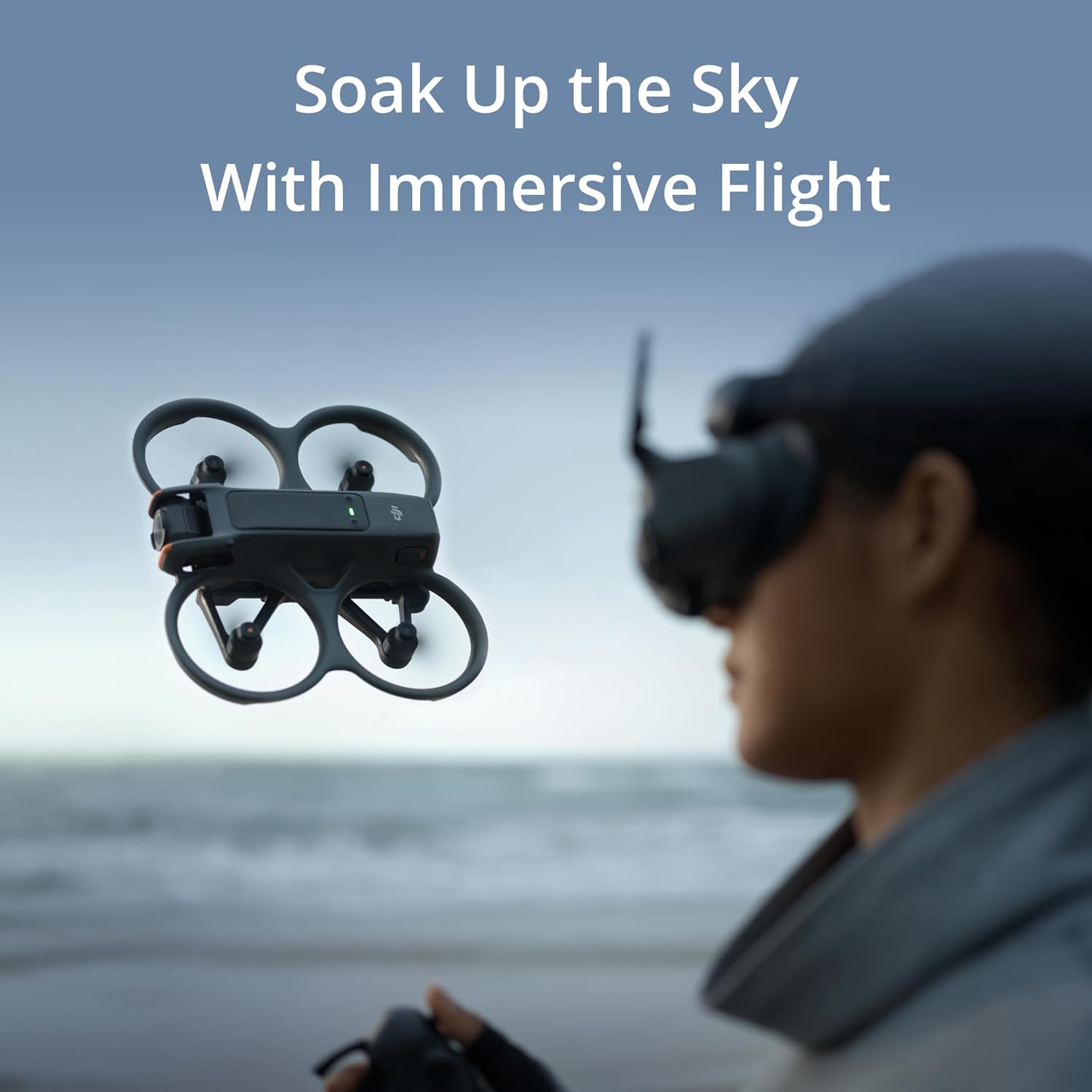 DJI Avata 2 (Drone Only), FPV Drone with Camera 4K, Immersive Flight Experience, Built-in Propeller Guard, Easy Flip/Roll, Super-Wide 155° FOV, Compatible with RC Motion 3, POV Content Camera Drone