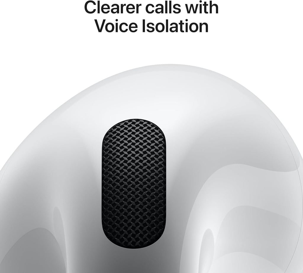 Apple AirPods 4 Wireless Earbuds, Bluetooth Headphones, Personalised Spatial Audio, Sweat and Water Resistant, USB-C Charging Case, H2 Chip, Up to 24 Hours of Battery Life, Effortless Setup for iPhone