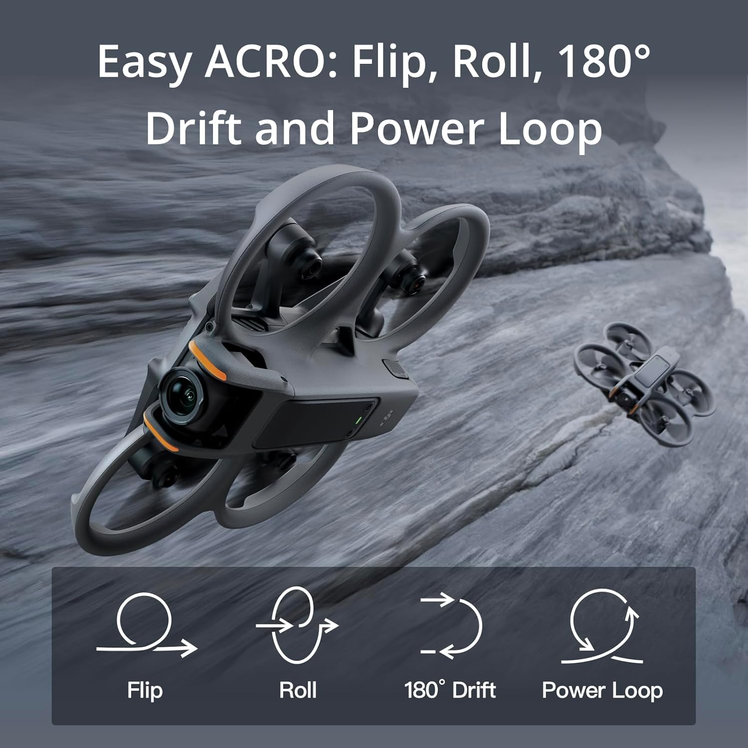 DJI Avata 2 (Drone Only), FPV Drone with Camera 4K, Immersive Flight Experience, Built-in Propeller Guard, Easy Flip/Roll, Super-Wide 155° FOV, Compatible with RC Motion 3, POV Content Camera Drone