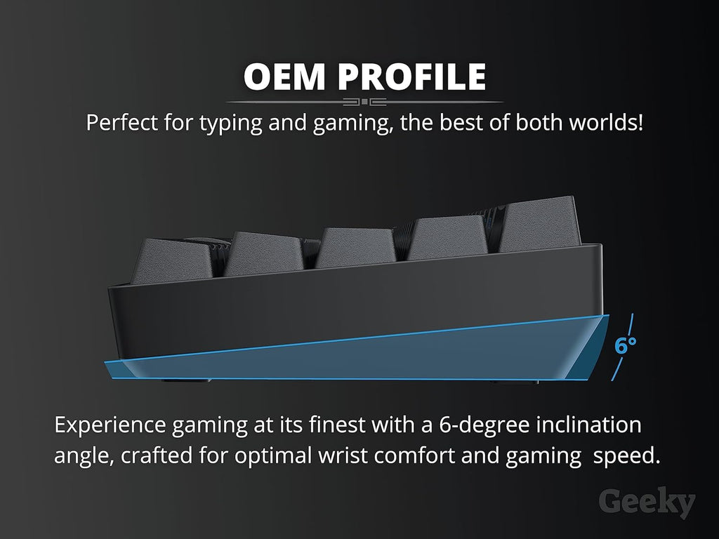 Geeky GK61 60% | Hot Swappable Mechanical Gaming Keyboard | 61 Keys Multi Colour RGB LED Backlight for PC/Mac Gamer| ANSI US American Layout (Black, Mechanical Speed Yellow)
