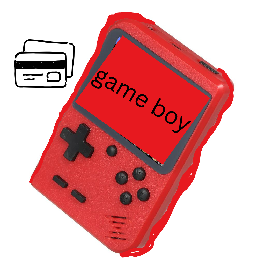 red retro game boy hand held consle